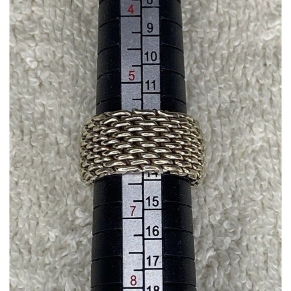 Tiffany&Co. Somerset Mesh Ring in Sterling Silver (sz 6) - Picture 5 of 6